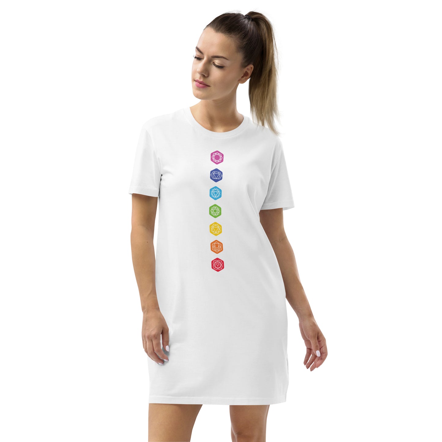 Organic cotton t-shirt dress XS-XL | 7 Chakras