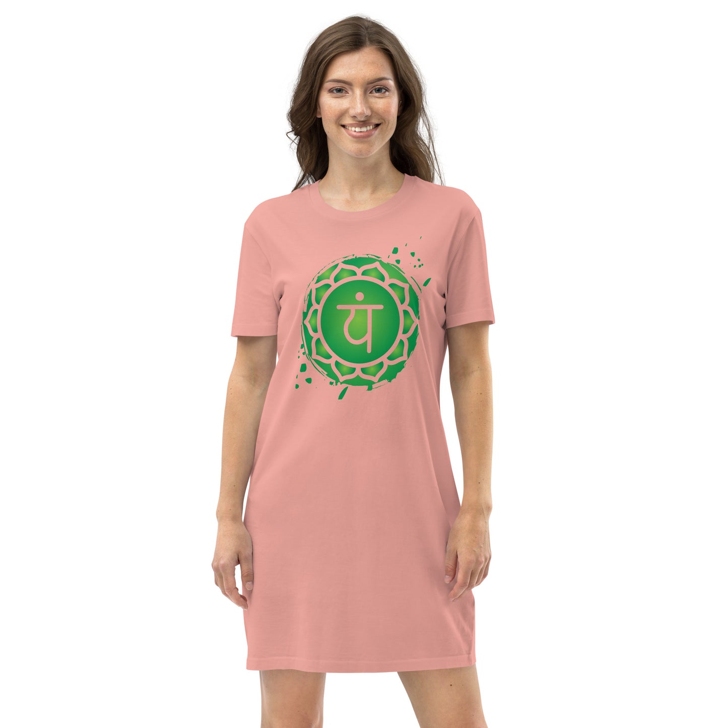 Organic cotton t-shirt dress XS-XL |  Anahata chakra