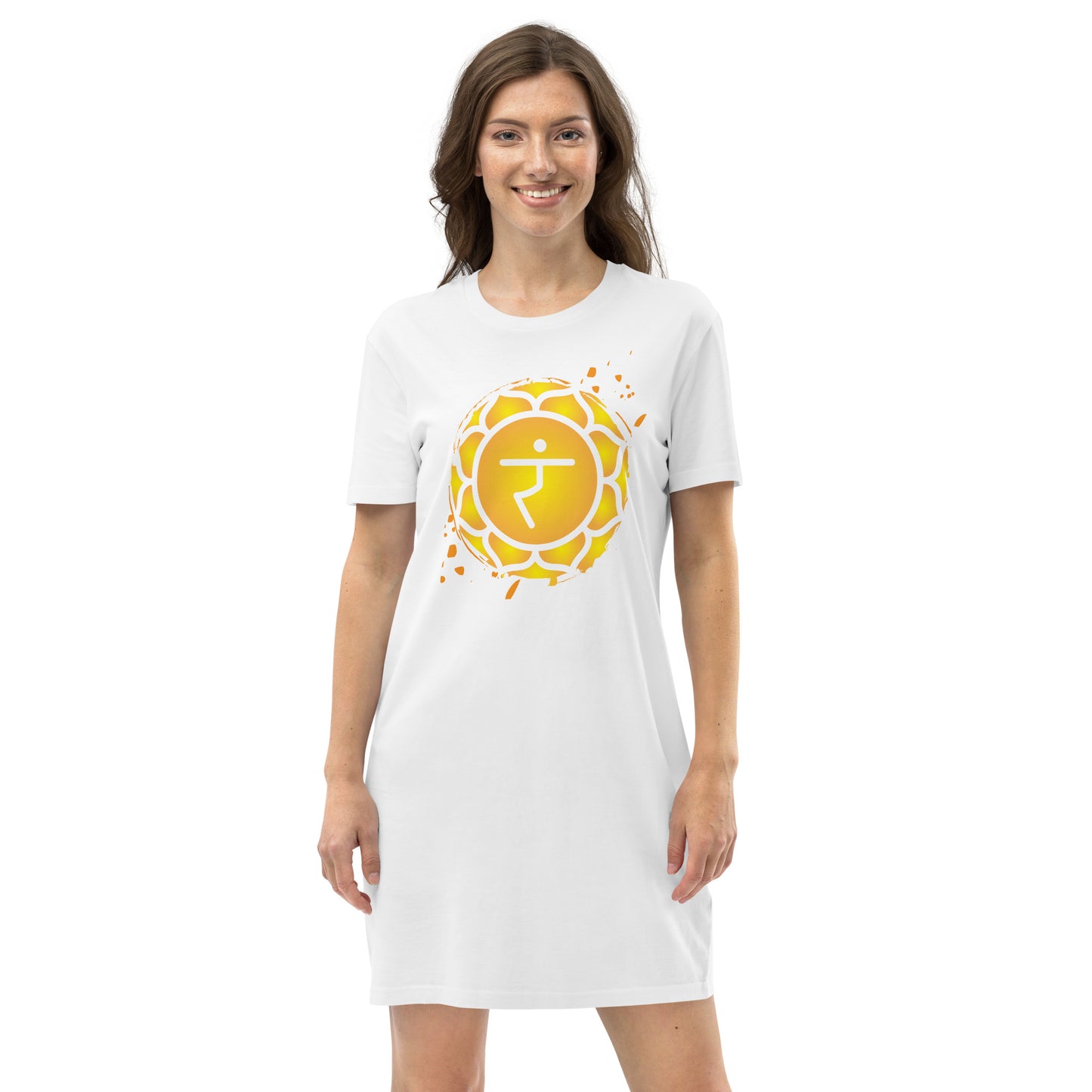 Organic cotton t-shirt dress XS-XL | Manipura chakra