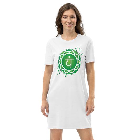 Organic cotton t-shirt dress XS-XL |  Anahata chakra