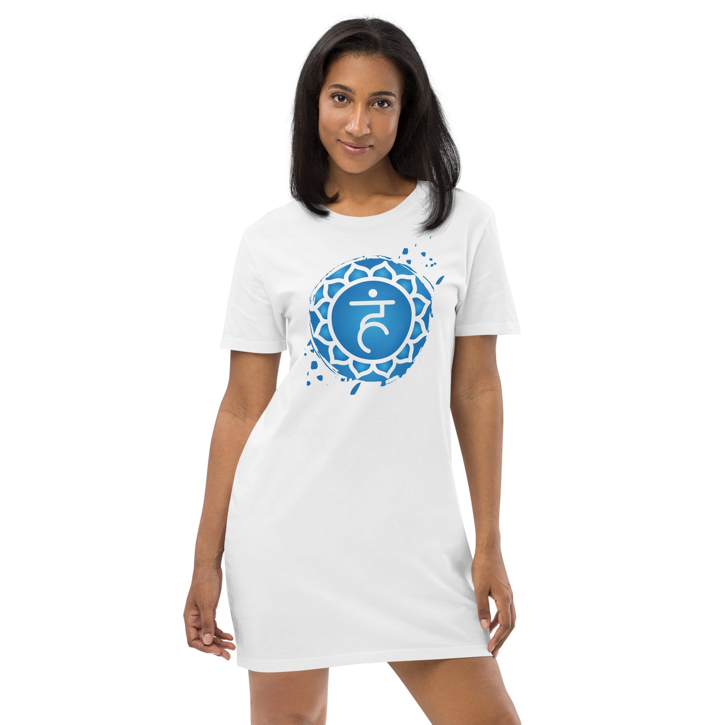 Organic cotton t-shirt dress XS-XL | Vishuddha chakra