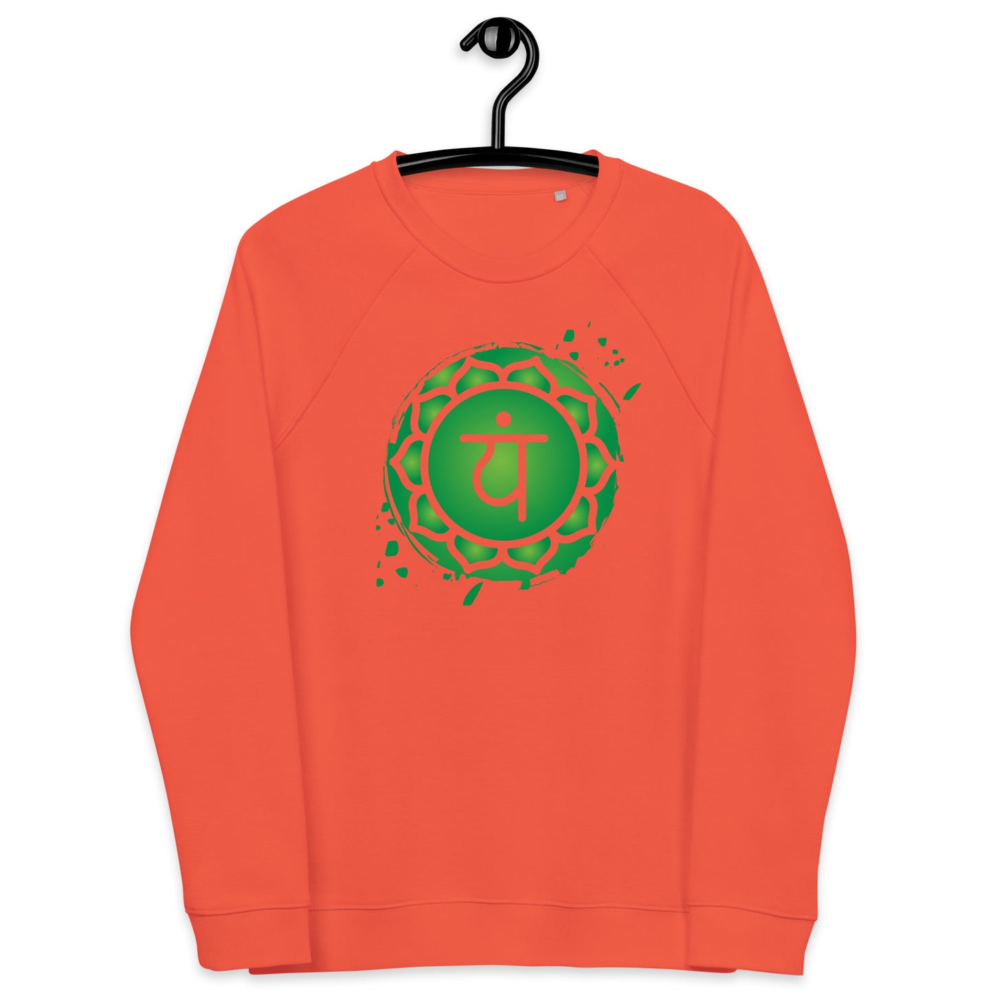 Unisex organic raglan sweatshirt S-3XL | Anahata chakra